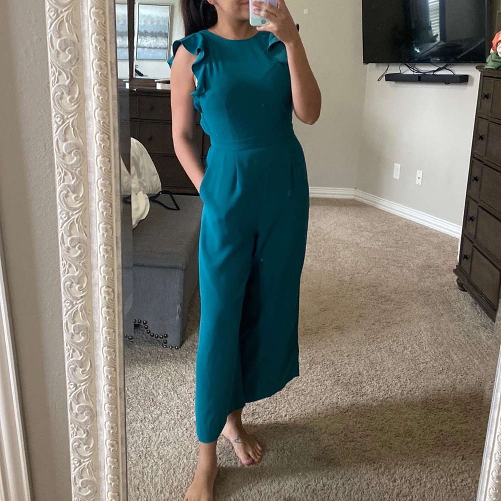 J.Crew Sleeveless Ruffle Crepe Jumpsuit